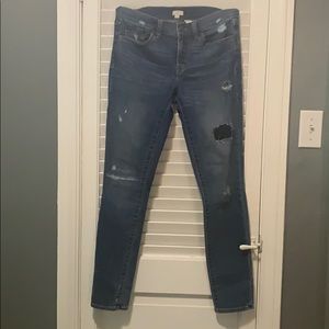 Distressed Jcrew stretchy skinny jeans